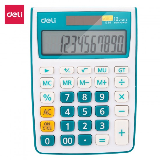 CALCULATOR BIROU 12DIG ALB-ALBASTRU 1238 DELI CALCULATOR BIROU 12DIG ALB-ALBASTRU 1238 DELI