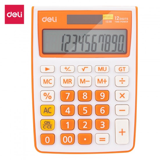 CALCULATOR BIROU 12DIG ALB-PORTOCALIU 1238 DELI CALCULATOR BIROU 12DIG ALB-PORTOCALIU 1238 DELI