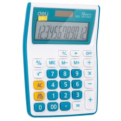 CALCULATOR BUZUNAR 12DIG ALB-ALBASTRU 1122 DELI