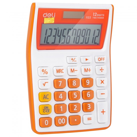CALCULATOR BUZUNAR 12DIG ALB-PORTOCALIU 1122 DELI CALCULATOR BUZUNAR 12DIG ALB-PORTOCALIU 1122 DELI