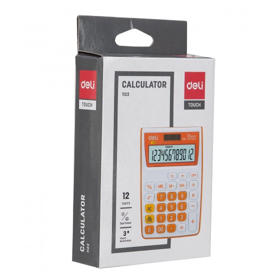 CALCULATOR BUZUNAR 12DIG ALB-PORTOCALIU 1122 DELI CALCULATOR BUZUNAR 12DIG ALB-PORTOCALIU 1122 DELI