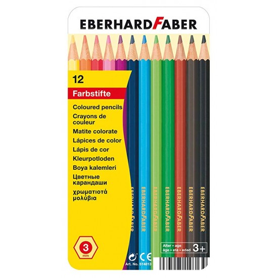 CREIOANE COLORATE 12 CULORI CUTIE METAL EBERHARD FABER