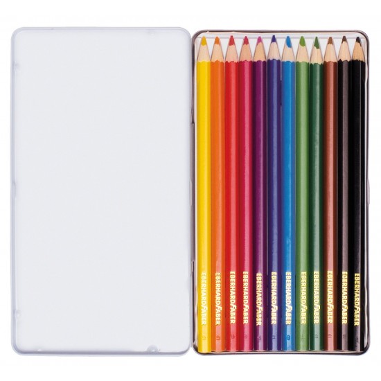 CREIOANE COLORATE 12 CULORI CUTIE METAL EBERHARD FABER