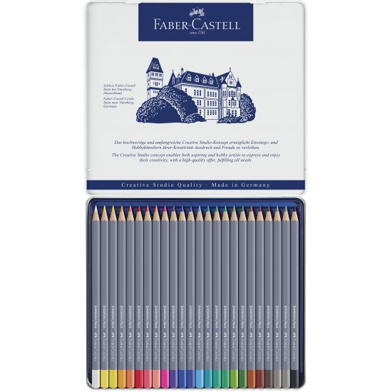 CREIOANE COLORATE AQUARELLE 24 CULORI GOLDFABER CUT. METAL FABER-CASTELL