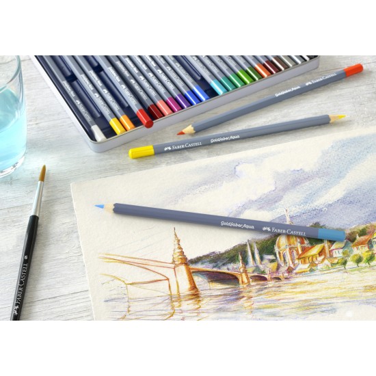 CREIOANE COLORATE AQUARELLE 24 CULORI GOLDFABER CUT. METAL FABER-CASTELL