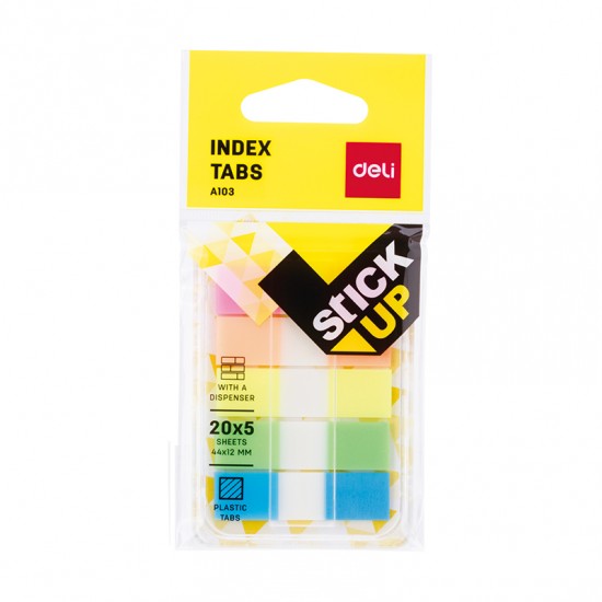 DISPENSER INDECSI PLASTIC 12*44MM 5 CULORI 20 FILE DELI