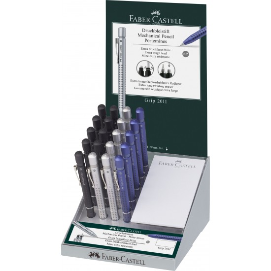 DISPLAY 20 BUC CREION MECANIC 0.7MM DIVERSE CULORI GRIP 2011 FABER CASTELL