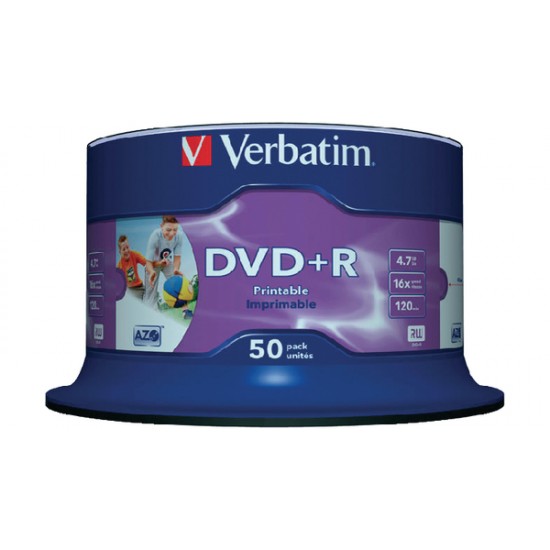 DVD+R PRINTABIL 50/SET VERBATIM 4.7GB 16X 43512
