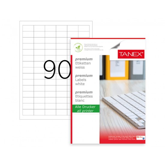 ETICHETE 90/A4 33*19MM COLTURI DREPTE 100/TOP TANEX