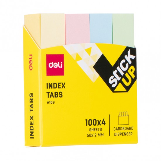 INDEX ADEZIV HARTIE 12*50MM 4 CULORI 100 FILE DELI