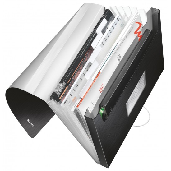 MAPA PLASTIC 6 COMPARTIMENTE NEGRU-SATIN TIP PROIECT STYLE LEITZ