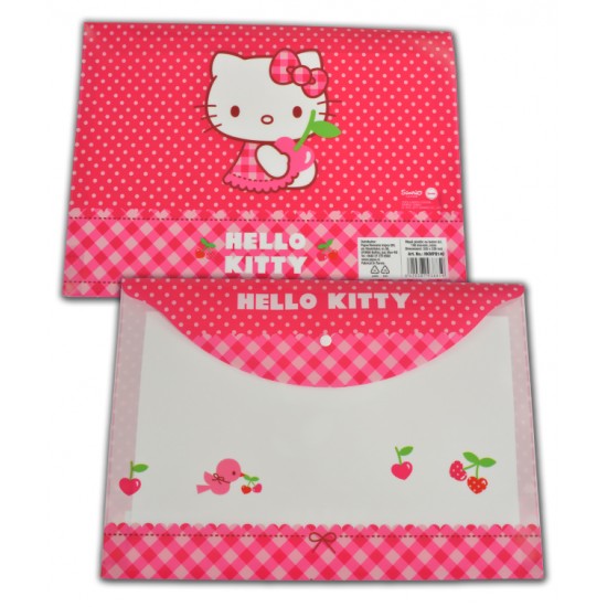 MAPA PLASTIC CU BUTON A4 HELLO KITTY PIGNA