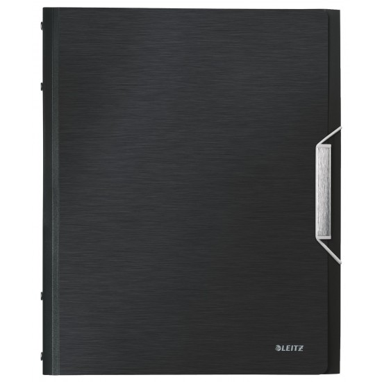 MAPA PLASTIC CU ELASTIC 12 COMPARTIMENTE NEGRU SATIN STYLE LEITZ