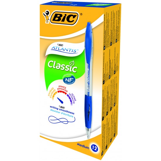 PIX CU MECANISM ALBASTRU GRIP ATLANTIS CLIC BIC