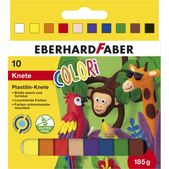 PLASTILINA 10 CULORI 185G EBERHARD FABER