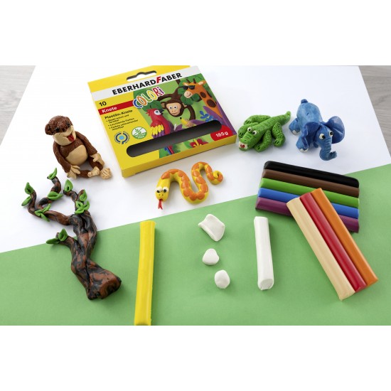 PLASTILINA 10 CULORI 185G EBERHARD FABER