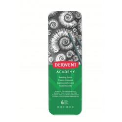 SET 6 BUC CREIOANE GRAFIT 3B-2H CUTIE METAL DERWENT ACADEMY