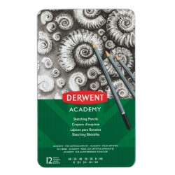 SET 12 BUC CREIOANE GRAFIT 6B-5H CUTIE METAL DERWENT ACADEMY