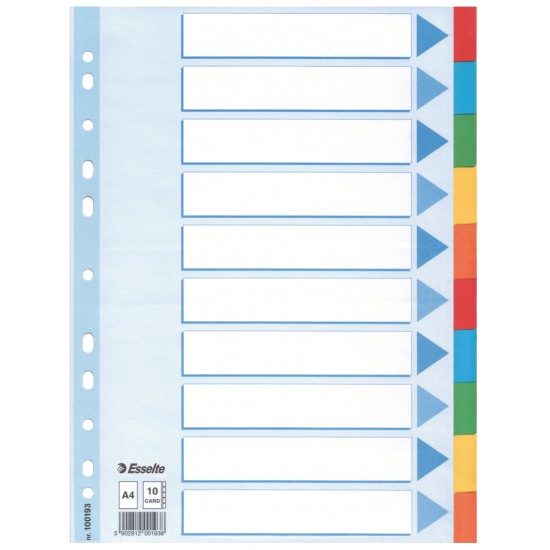 SEPARATOARE INDEX CARTON 10 COLI STANDARD ESSELTE