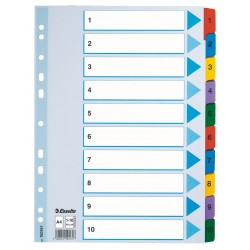 SEPARATOARE INDEX CARTON 1-10 MYLAR ESSELTE