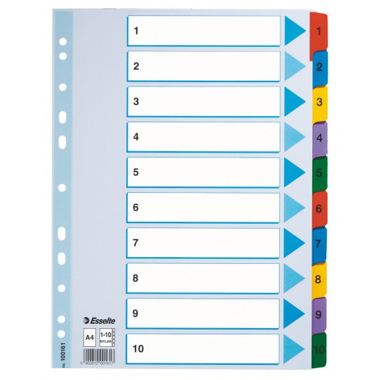 SEPARATOARE INDEX CARTON 1-10 MYLAR ESSELTE