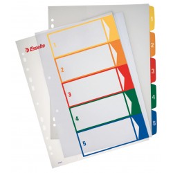 SEPARATOARE INDEX PLASTIC 1-5 IMPRIMABIL ESSELTE
