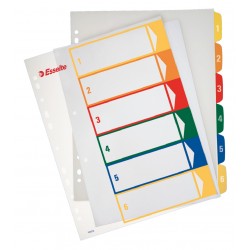 SEPARATOARE INDEX PLASTIC 1-6 IMPRIMABIL ESSELTE
