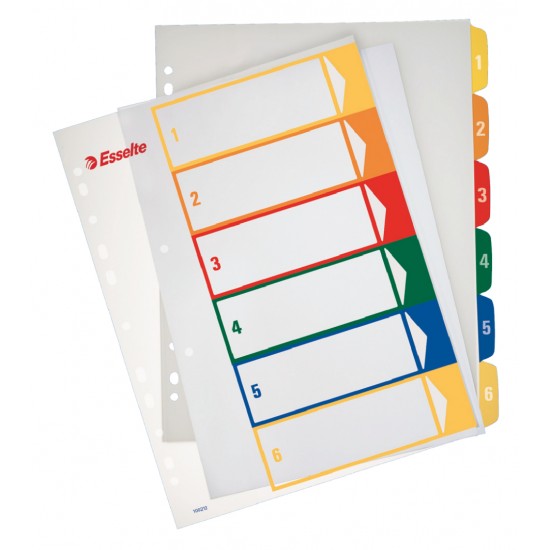 SEPARATOARE INDEX PLASTIC 1-6 IMPRIMABIL ESSELTE SEPARATOARE INDEX PLASTIC 1-6 IMPRIMABIL ESSELTE