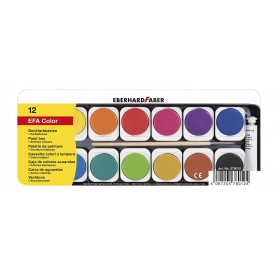 ACUARELE 12 CULORI DETASABILE + PENSULA+TUB ALB EBERHARD FABER ACUARELE 12 CULORI DETASABILE + PENSULA+TUB ALB EBERHARD FABER
