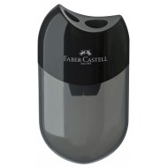 ASCUTITOARE PLASTIC DUBLA CU CONTAINER NEAGRA FABER-CASTELL