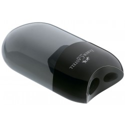 ASCUTITOARE PLASTIC DUBLA CU CONTAINER NEAGRA FABER-CASTELL