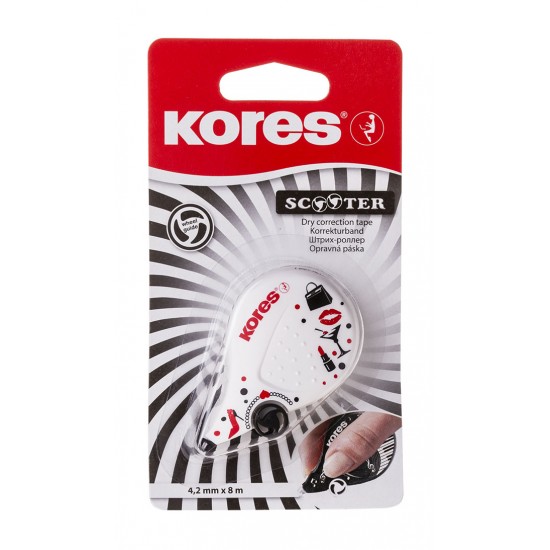 BANDA CORECTOARE 4,2MM*8M SCOOTER BLACK WHITE KORES BANDA CORECTOARE 4,2MM*8M SCOOTER BLACK WHITE KORES