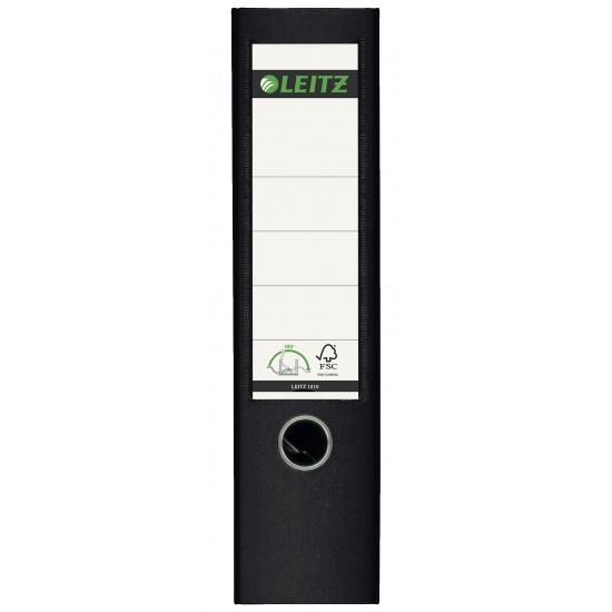 BIBLIORAFT PLASTIFIAT 8CM 180GRADE NEGRU LEITZ