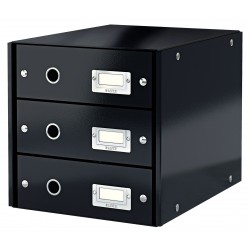 CABINET 3 SERTARE NEGRU CLICK&STORE LEITZ