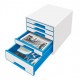 CABINET 5 SERTARE ALB/ALBASTRU WOW LEITZ