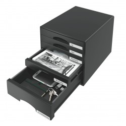 CABINET 5 SERTARE NEGRU PLUS LEITZ