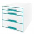 CABINET 4 SERTARE TURCOAZ/ALBASTRU WOW LEITZ