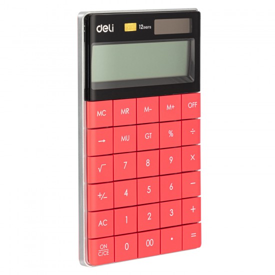CALCULATOR BIROU 12DIG MODERN ROSU DELI CALCULATOR BIROU 12DIG MODERN ROSU DELI