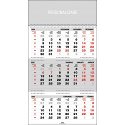 CALENDAR PERETE TRIPTIC PLIAT 3 X 12 FILE EGO