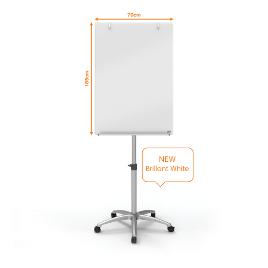 FLIPCHART MAGNETIC DIN STICLA CU ROTI 70*100 PRESTIGE NOBO
