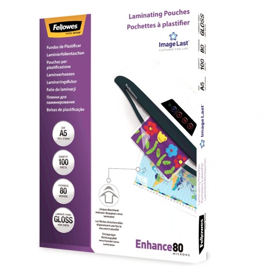 FOLIE A5 80 MICRONI 100/TOP FELLOWES
