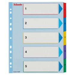 SEPARATOARE INDEX CARTON 1-5 REINSCRIPTIBIL ESSELTE