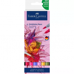 MARKER SOLUBIL 2 CAPETE SET 6 BUC FLORI GOLDFABER FABER-CASTELL