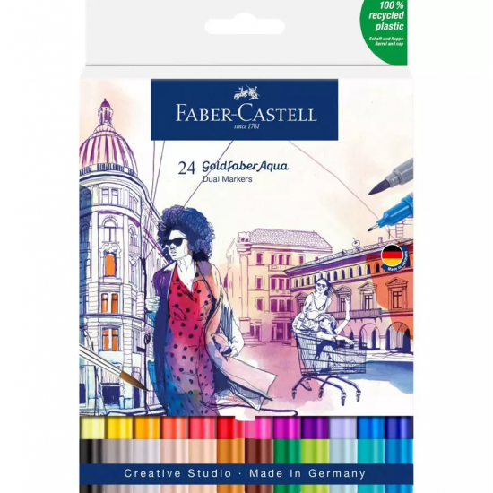 MARKER SOLUBIL 2 CAPETE SET 24 BUC CANDY SHOP GOLDFABER FABER-CASTELL