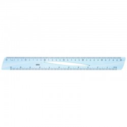 RIGLA 30CM ALBASTRA TRANSPARENTA DELI