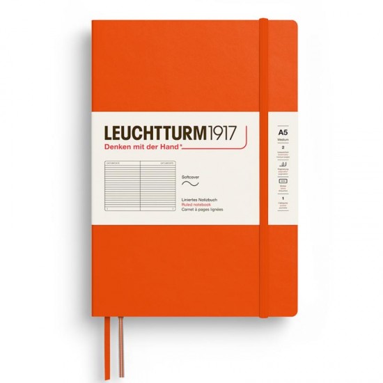 CAIET A5 DICTANDO COPERTA FLEXIBILA PORTOCALIU DOVLEAC LEUCHTTURM