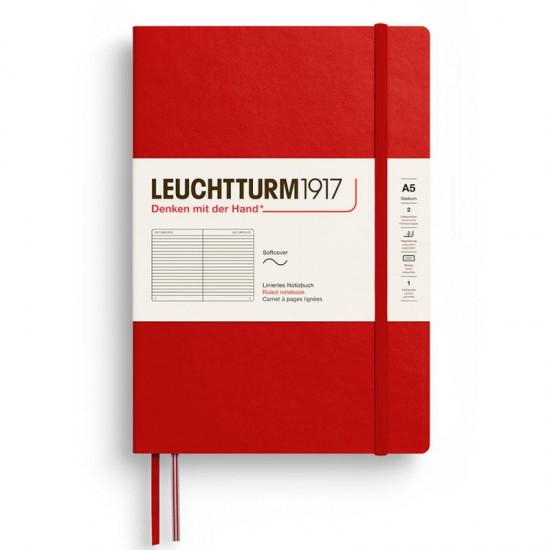 CAIET A5 DICTANDO COPERTA FLEXIBILA ROSU CHERRY LEUCHTTURM