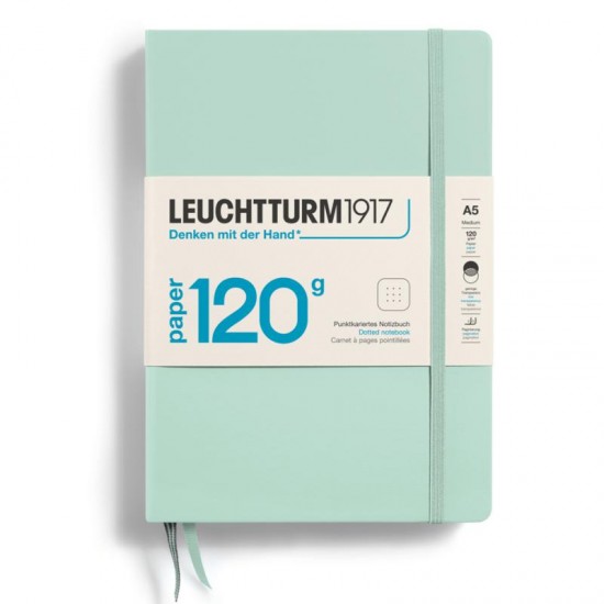 CAIET A5 PUNCTAT 120G COPERTA RIGIDA VERDE MENTA LEUCHTTURM