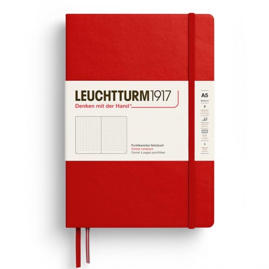 CAIET A5 PUNCTAT COPERTA RIGIDA ROSU CHERRY LEUCHTTURM