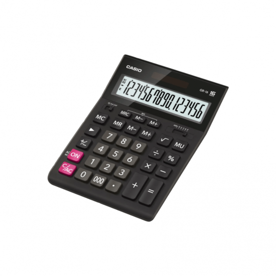 Calculator de birou Casio GR-16-W-EP, 16 digits, negru